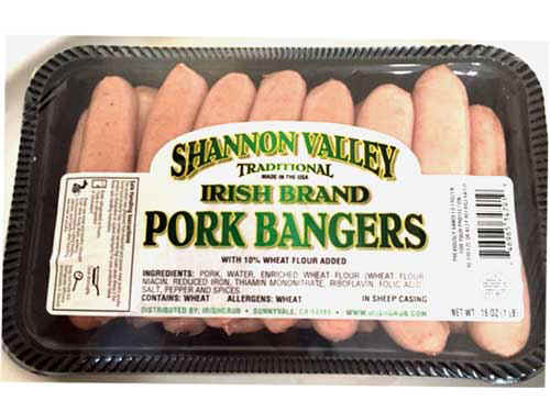 Irish Pork Banger Breakfast Style1 Lb  Irish Pork Banger Breakfast Style.